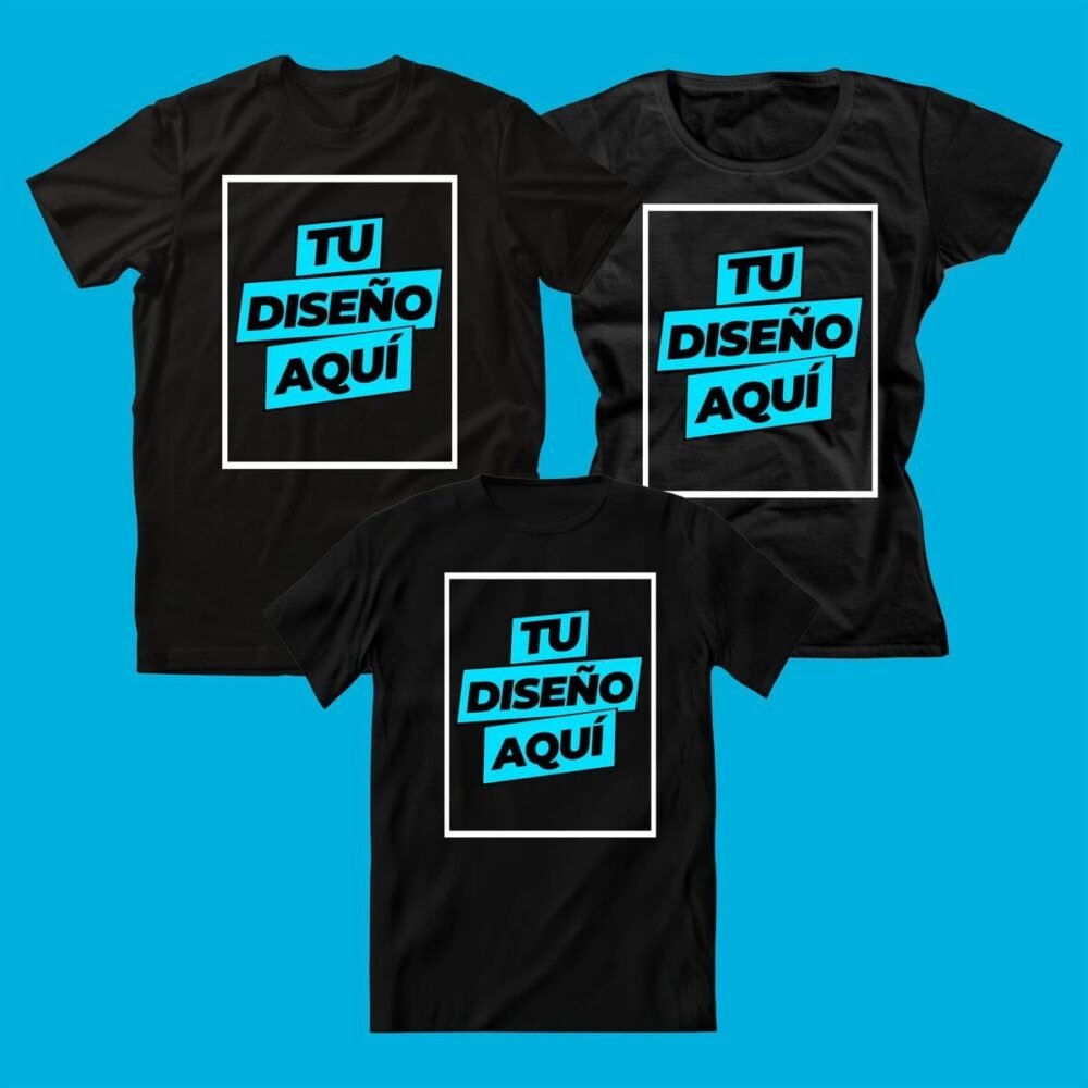 PLAQUETE PLAYERA HOMBRE + MUJER + PLAYERA NIÑO/A