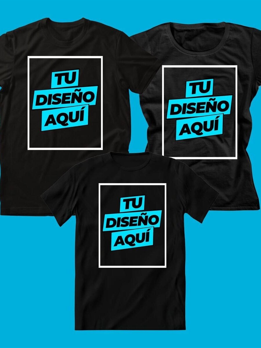 PLAQUETE PLAYERA HOMBRE + MUJER + PLAYERA NIÑO/A